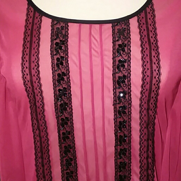 Burgundy & Black Top by Maurices - Picture 3 of 3